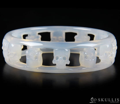 Gem Skull Bangle Of Agate Carved Bracelets