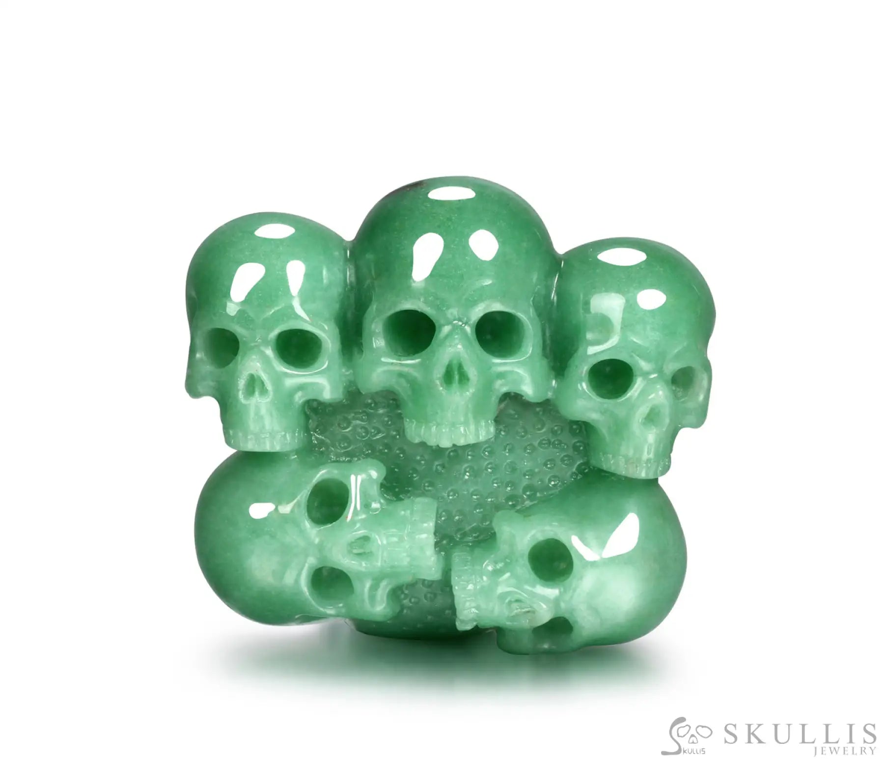Gem Skull Buckle Of Green Aventurine Carved Skull Skull Buckles