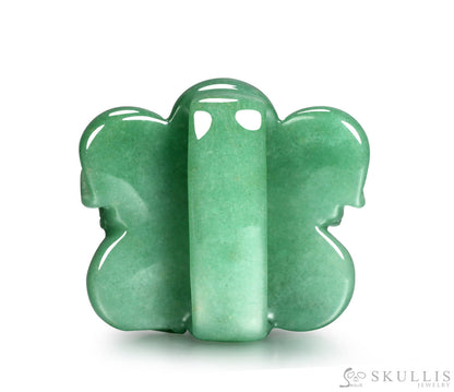 Gem Skull Buckle Of Green Aventurine Carved Skull Skull Buckles