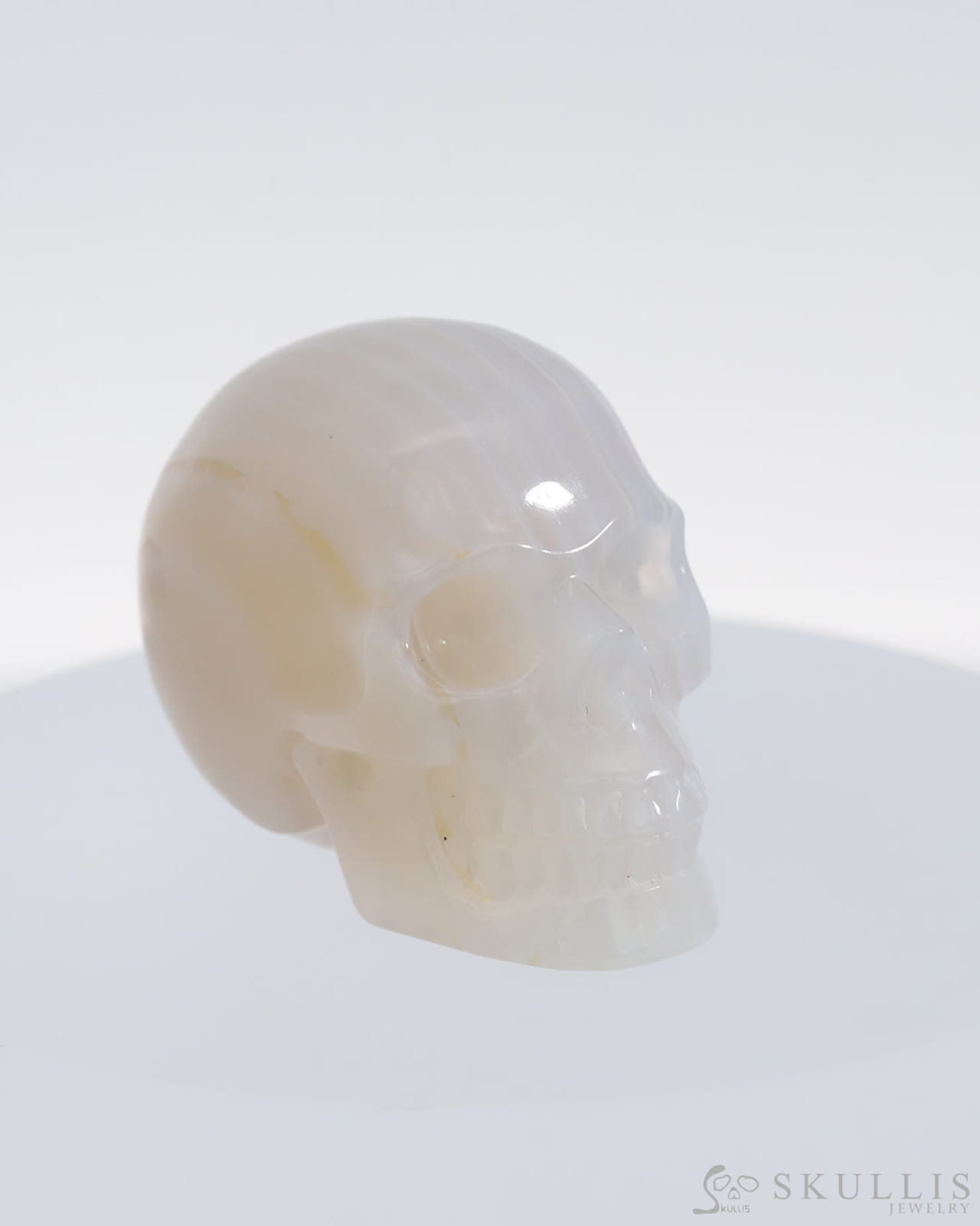Gem Skull Of Agate Carved Realistic Tiny Gemstone