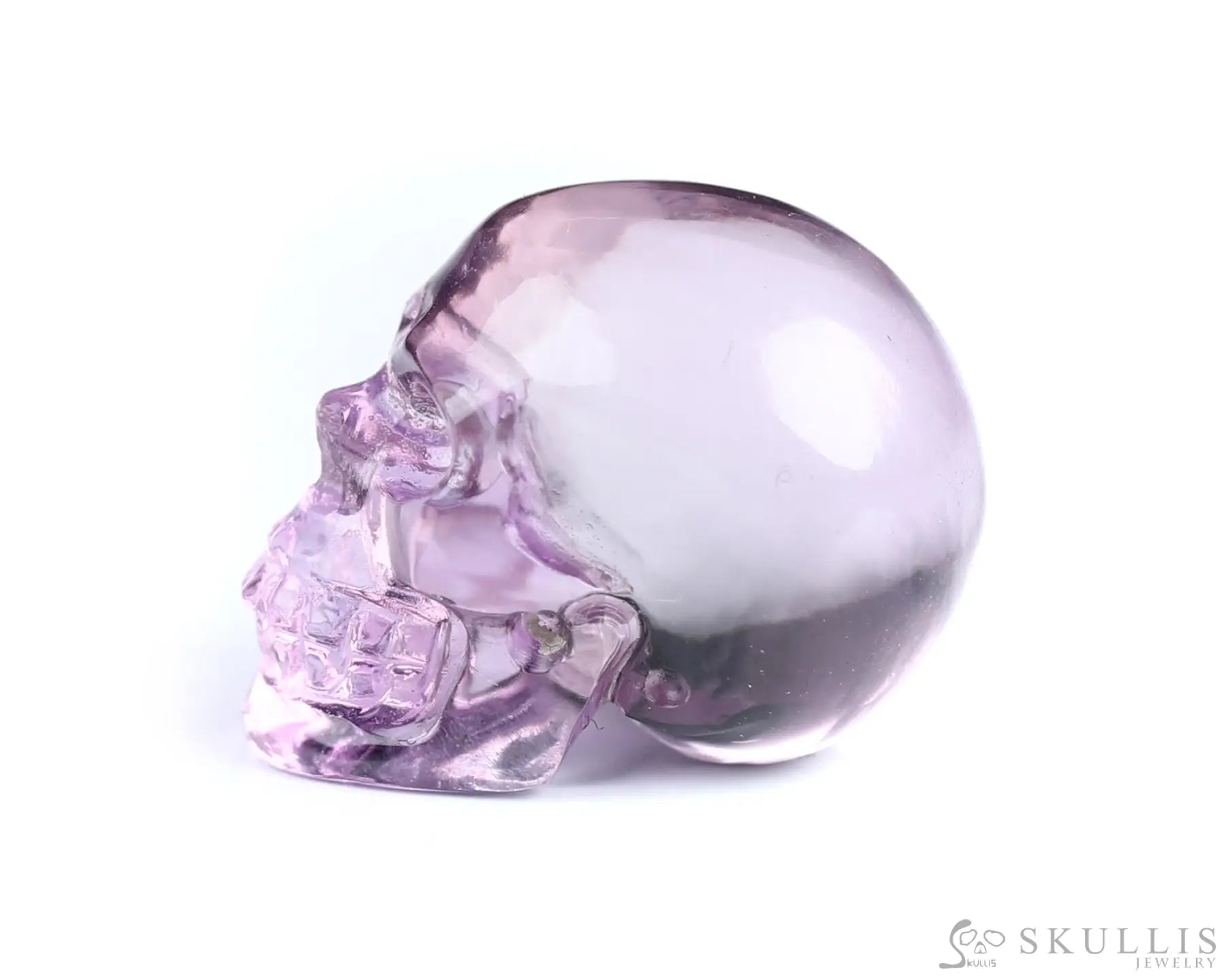 Gem Skull Of Amethyst Carved Realistic Tiny Gemstone