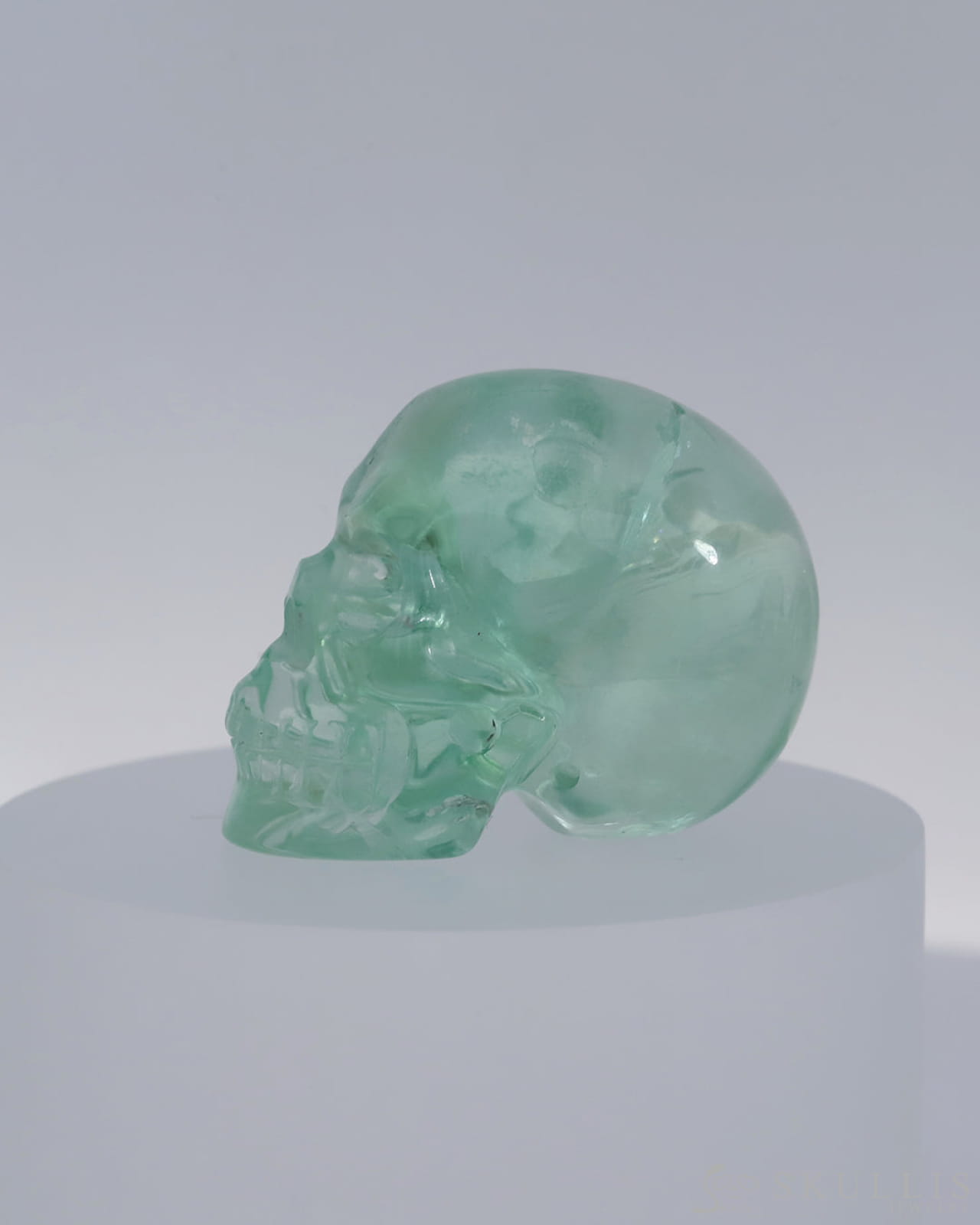 Gem Skull Of Fluorite Carved Realistic Tiny Gemstone