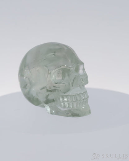 Gem Skull Of Green Quartz Carved Realistic Tiny Gemstone