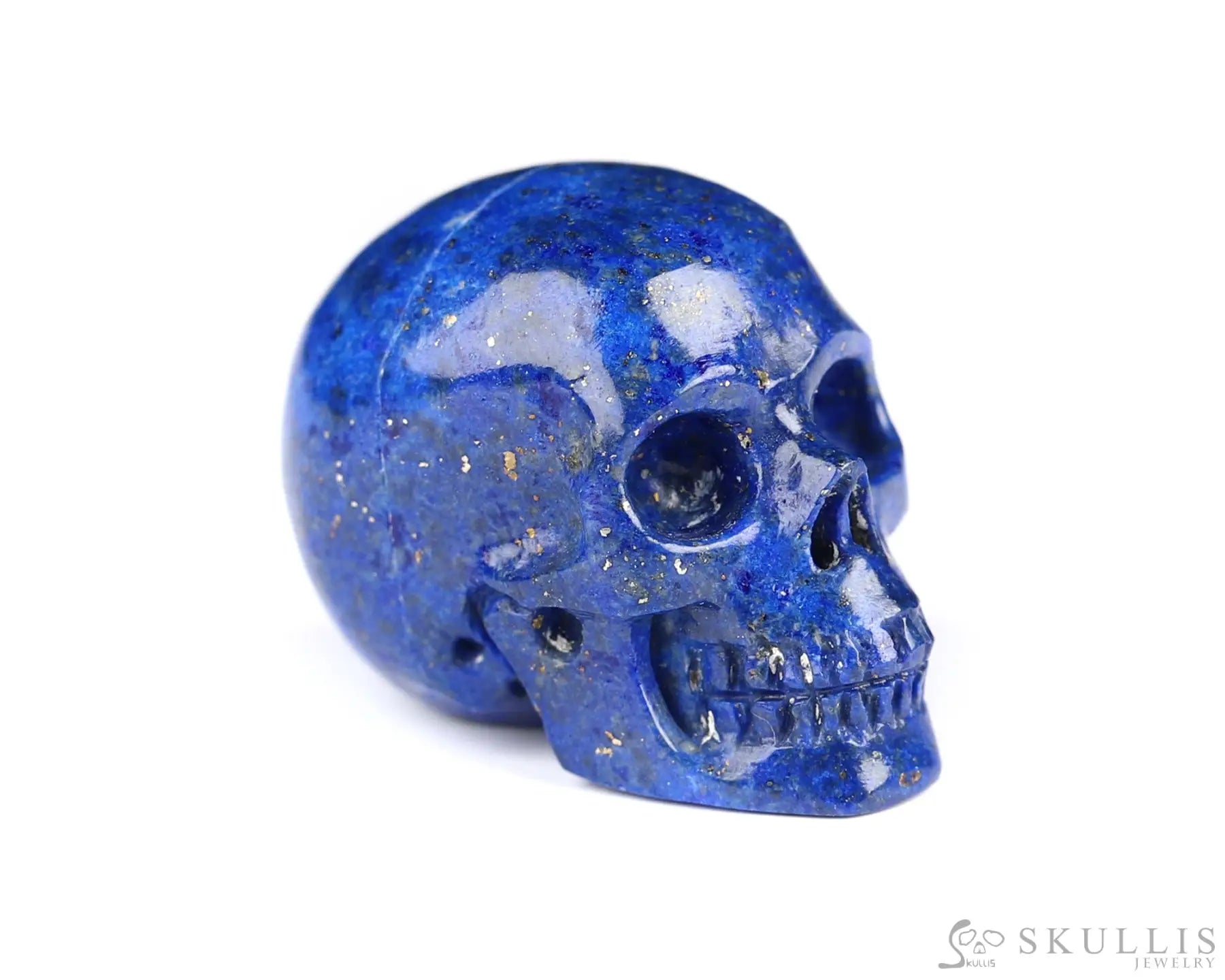 Gem Skull Of Lapis Lazuli Carved Realistic Tiny Gemstone