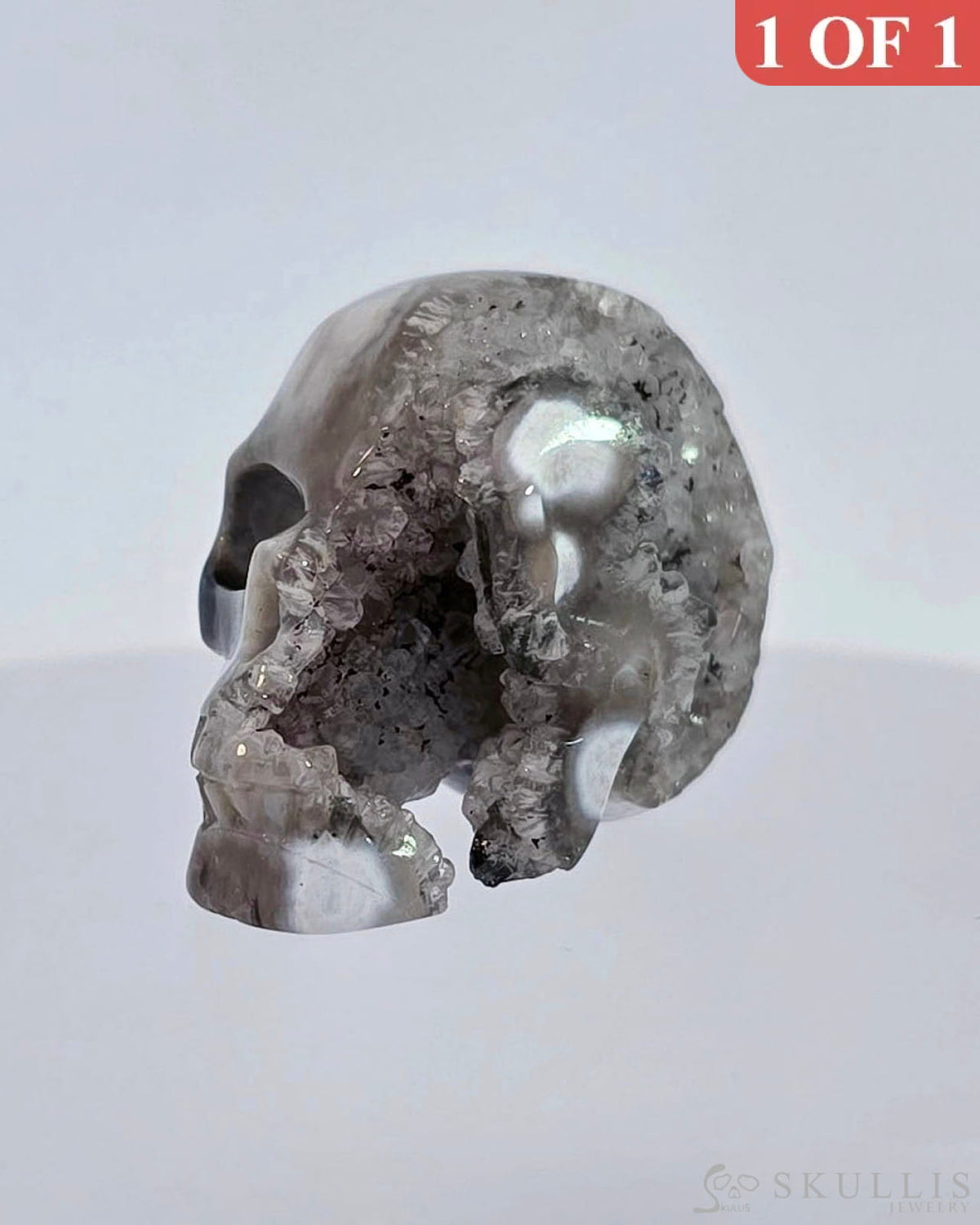 Gem Skull Of Ocean Jasper Carved Realistic Tiny Gemstone