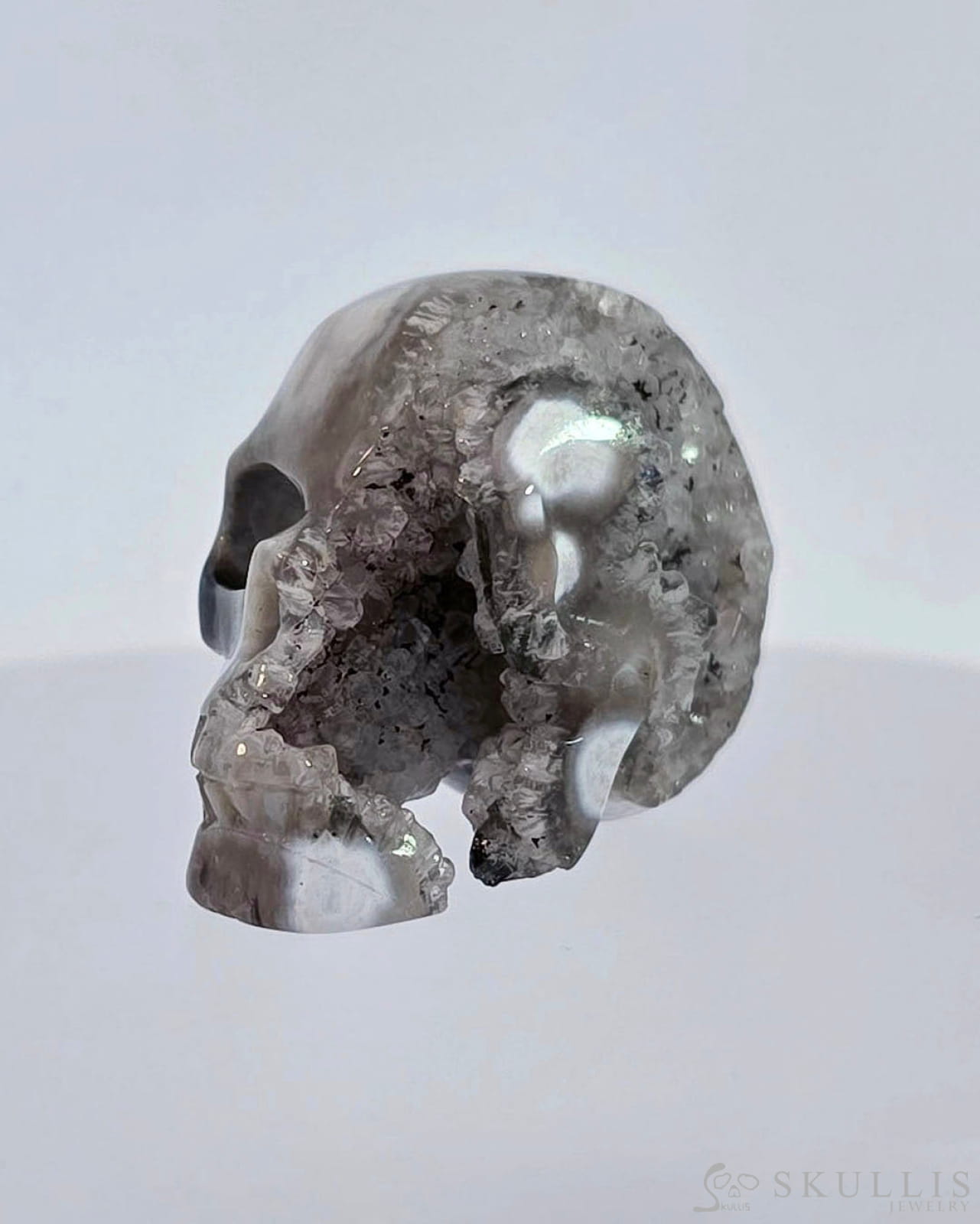 Gem Skull Of Ocean Jasper Carved Realistic Tiny Gemstone