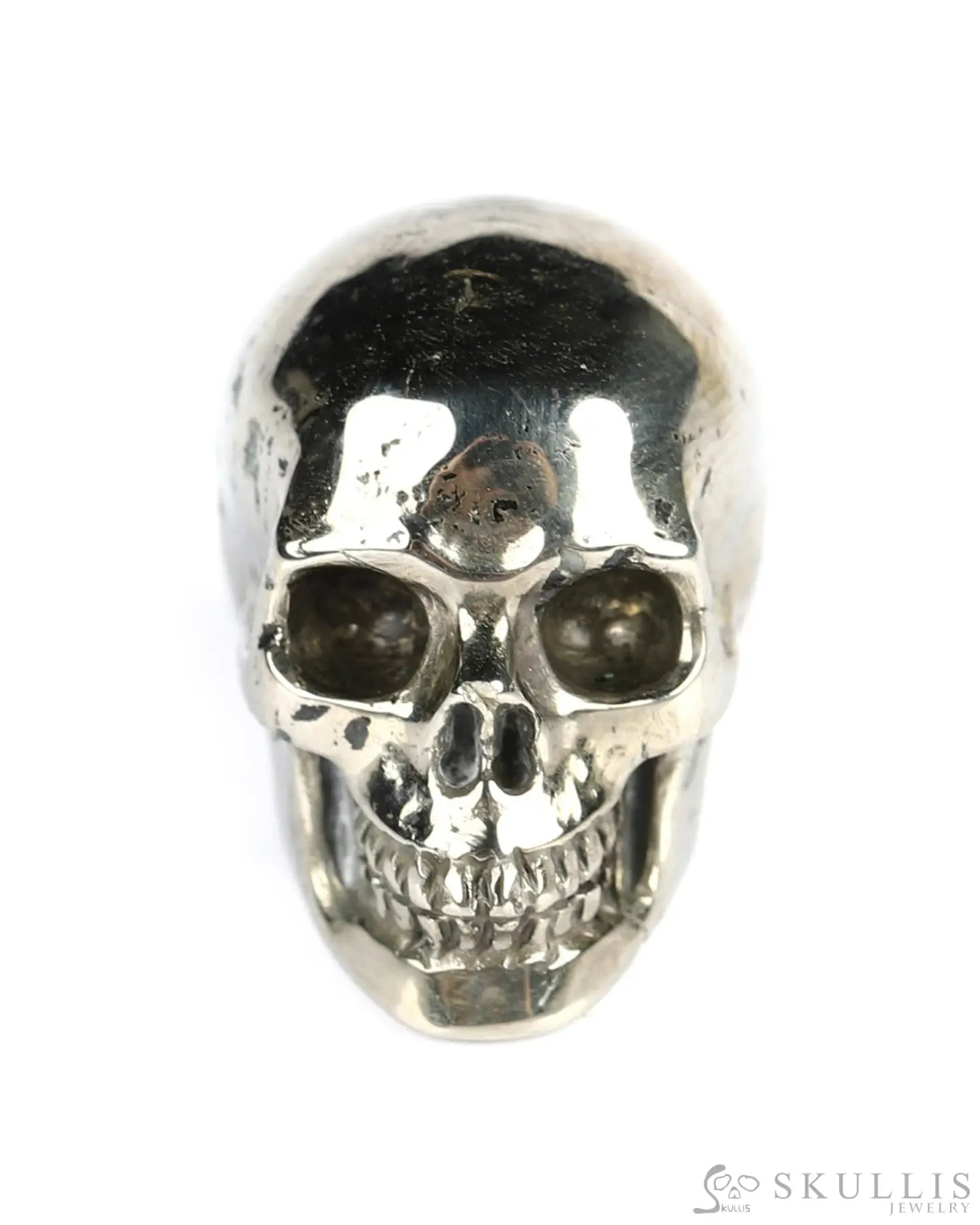 Gem Skull Of Pyrite Carved Realistic Tiny Gemstone