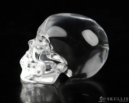 Gem Skull Of Quartz Rock Crystal Carved Realistic Tiny Gemstone