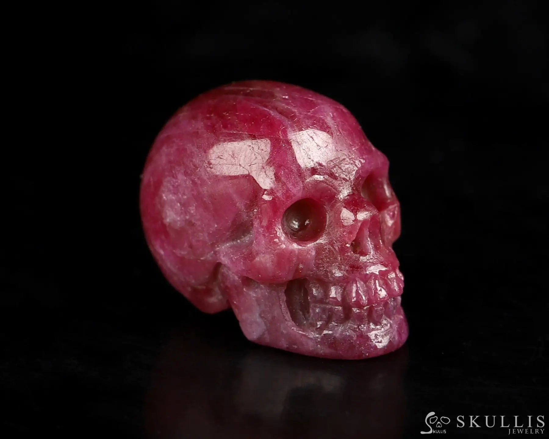 Gem Skull Of Ruby Carved Realistic Tiny Gemstone