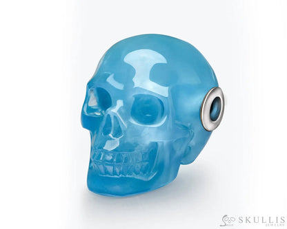 Gem Skull Pendant Necklace Of Aquamarine Carved Skull Skull Pendants