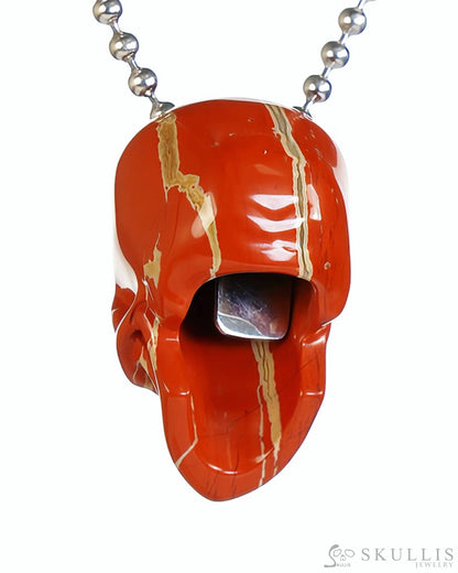 Gem Skull Pendant Necklace of Clear Quartz Carved Hollow Skull with 925 Silver Chain - S0001807 Skull Pendants