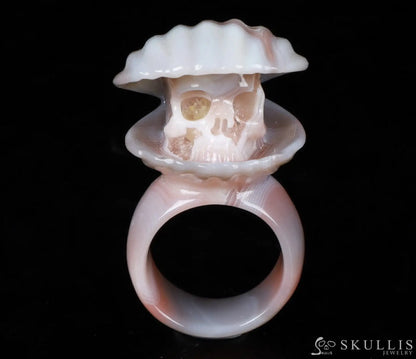 Gem Skull Ring Mozambique Carved Totally Us Size 8.5 Skull Rings