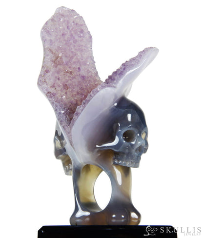 Whole Gem Skull Ring  Agate Amethyst Druse Carved Totally Us Size 10.5 Skull Rings