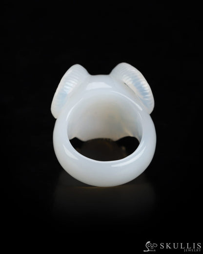 Gem Skull Ring of Agate Carved Beast Skull US size 12 - 9800245 Skull Rings