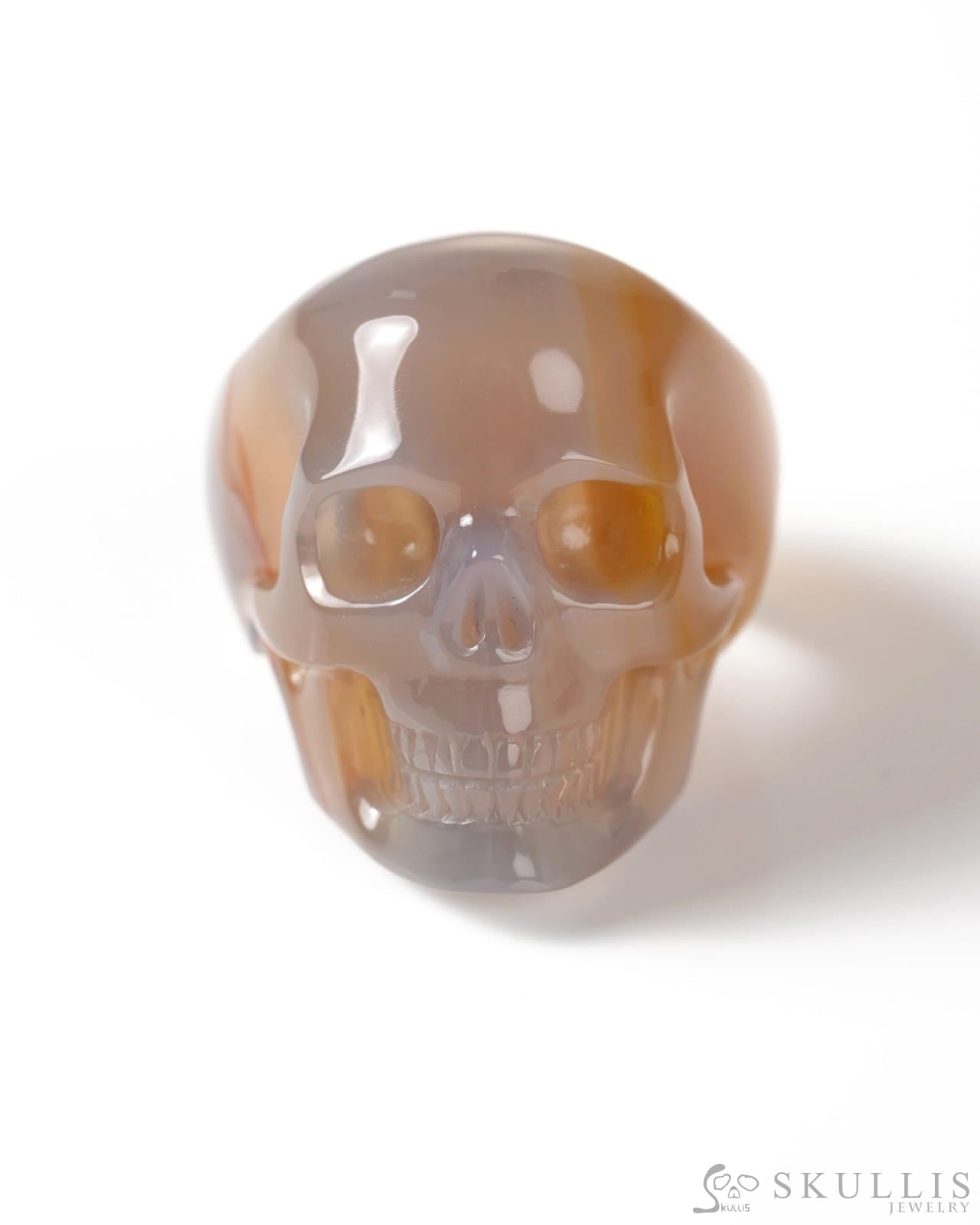 Gem Skull Ring of Agate Carved Skull US size 11.5 - 9800266 Skull Rings