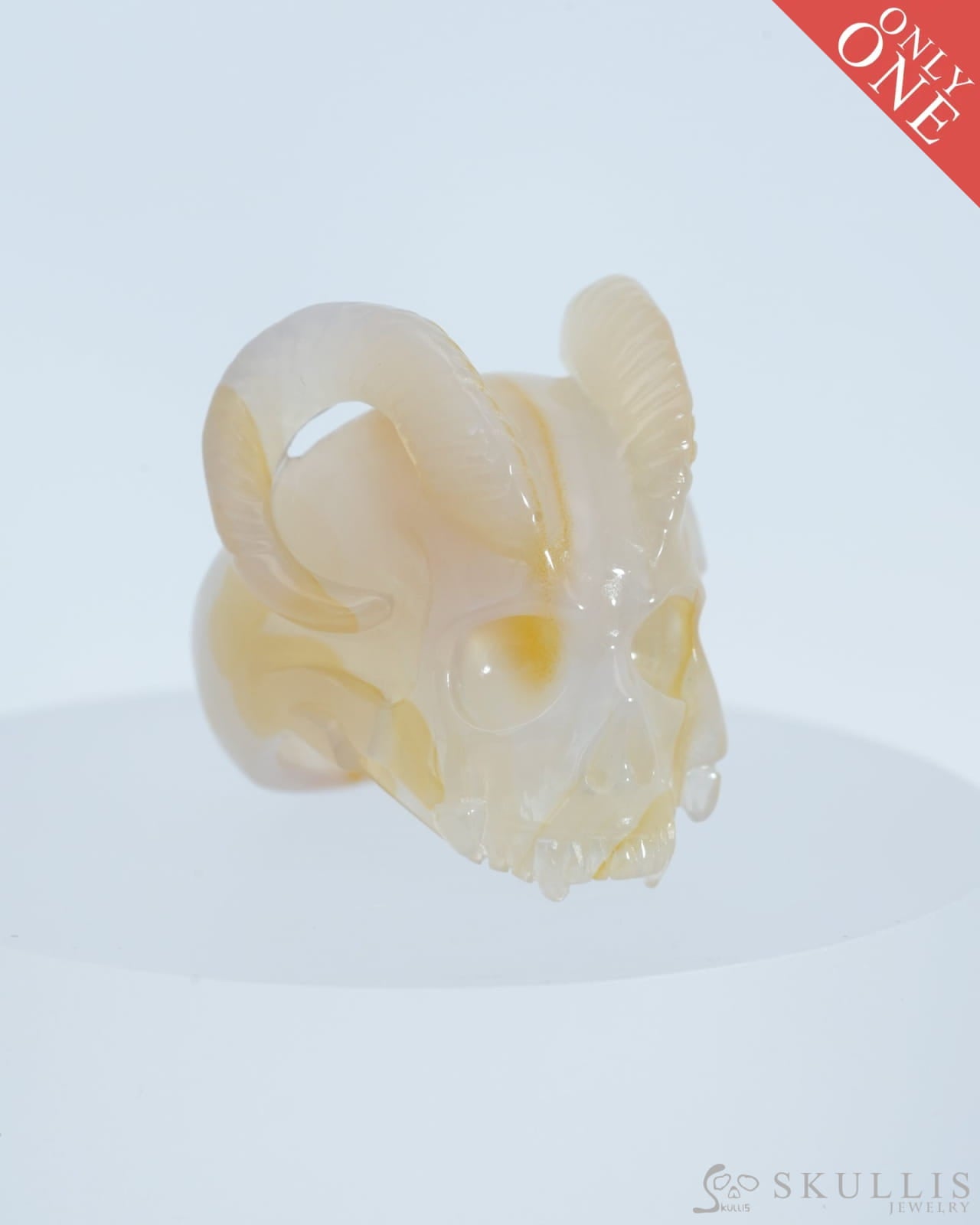 Gem Skull Ring Of Agate Carved Us Size 7 - 9800117 Rings