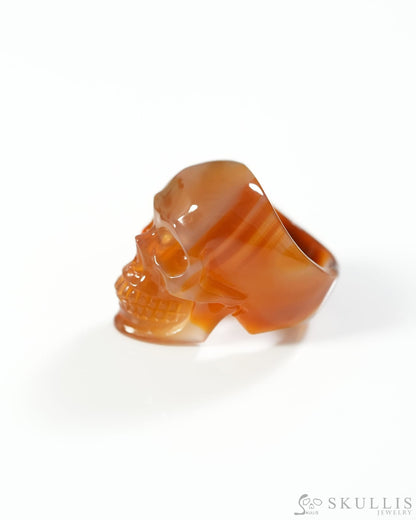 Gem Skull Ring of Agate Carved Skull US size 8.5 9800305 Skull Rings