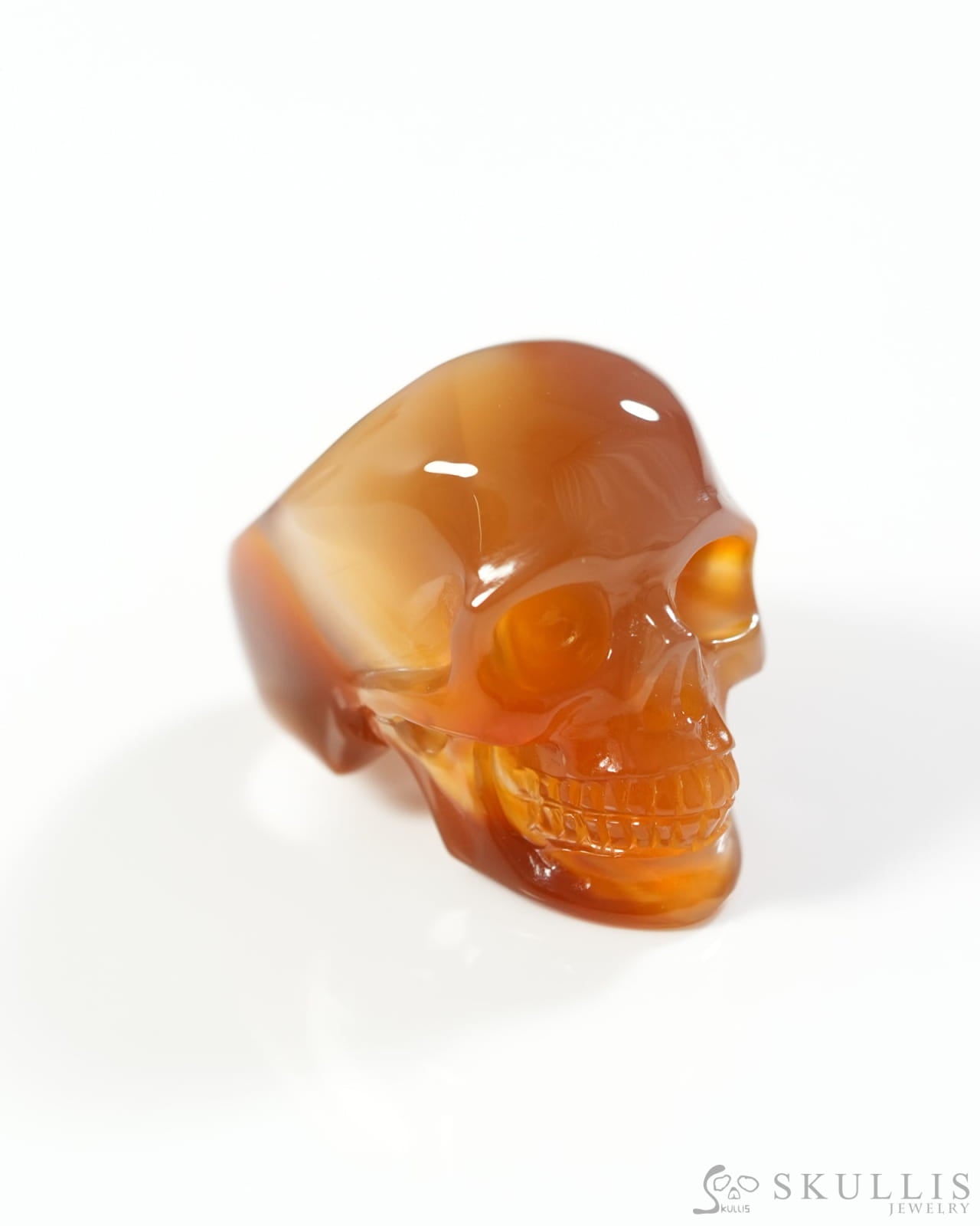 Gem Skull Ring of Agate Carved Skull US size 8.5 9800305 Skull Rings