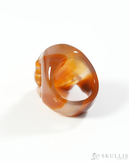 Gem Skull Ring of Agate Carved Skull US size 8.5 9800305 Skull Rings