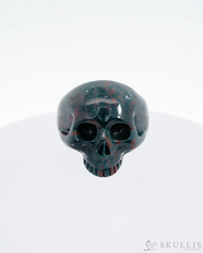 Gem Skull Ring Of Bloodstone Carved Us Size 9 - 9500128 Rings