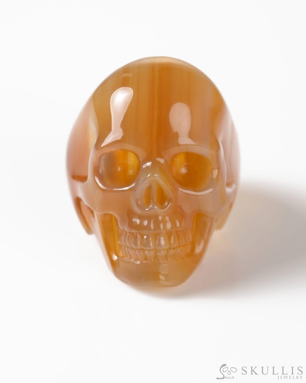 Gem Skull Ring of Carnelian Carved Skull US size 8.5 - 9800265 Skull Rings