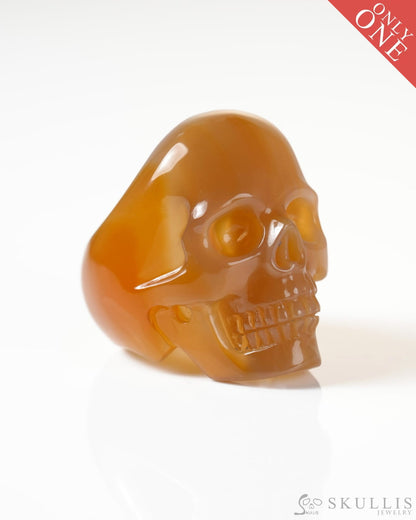 Gem Skull Ring of Carnelian Carved Skull US size 8.5 - 9800265 Skull Rings