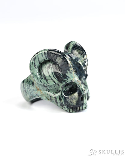 Gem Skull Ring of Kambaba Jasper Carved Beast Skull US size 8 - 9800242 Skull Rings