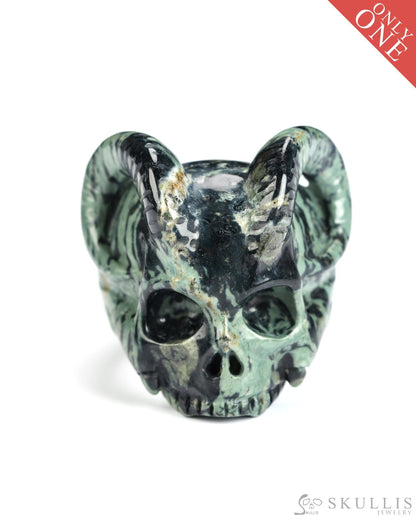 Gem Skull Ring of Kambaba Jasper Carved Beast Skull US size 8 - 9800242 Skull Rings