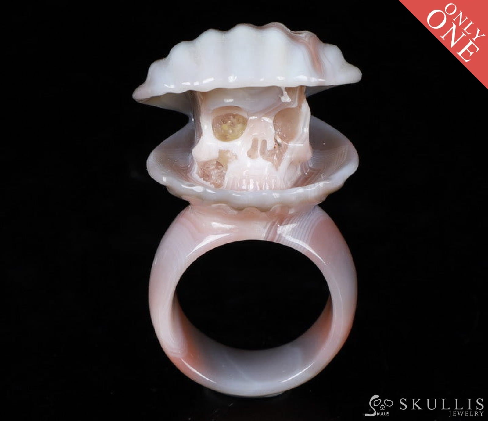 Gem Skull Ring Mozambique Carved Totally Us Size 8.5 Skull Rings