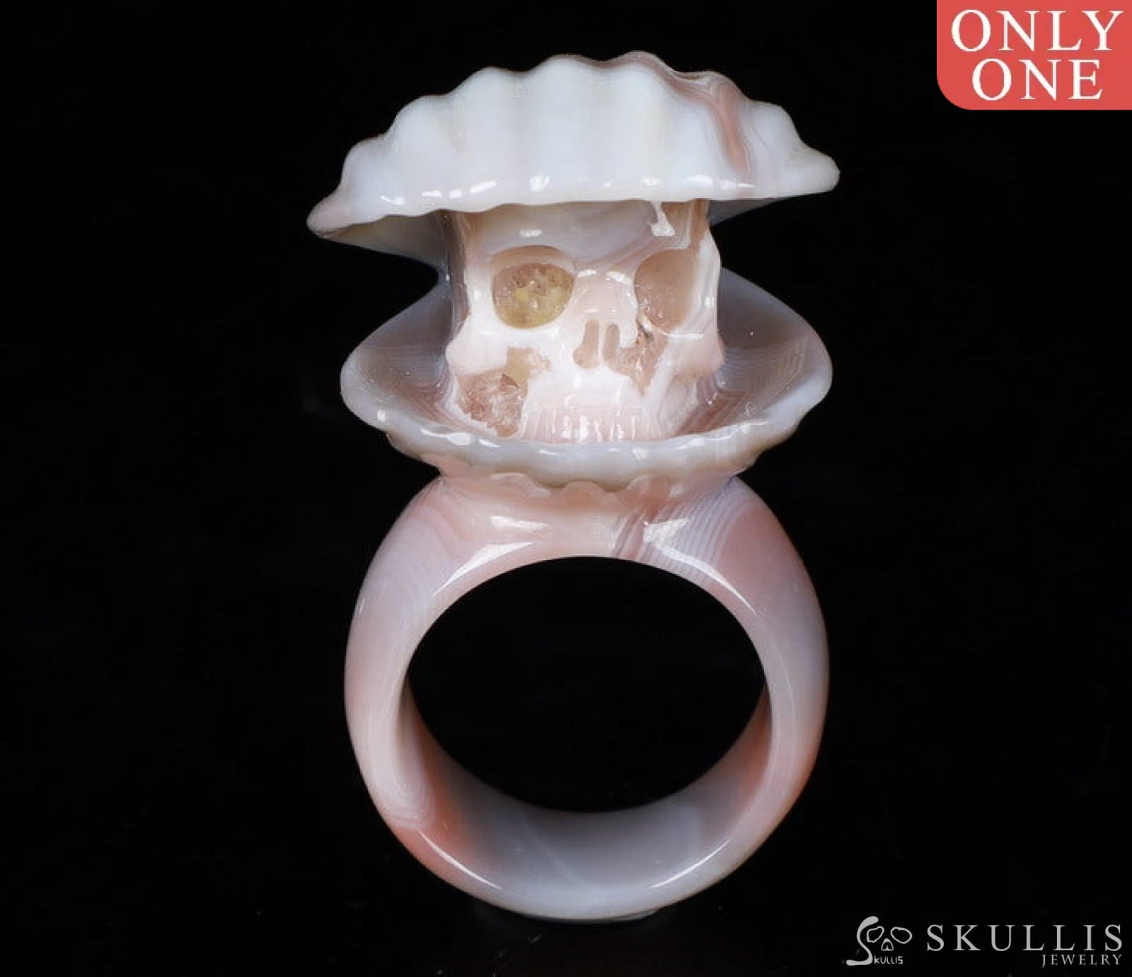 Gem Skull Ring Mozambique Carved Totally Us Size 8.5 Skull Rings