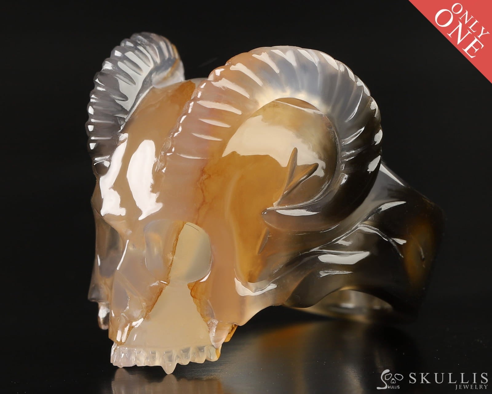 Whole Gem Skull Ring Of Premium Brazilian Agate Carved Skull Totally Us Size 8 5.5
