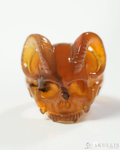 Gem Skull Ring of Red Crazy Lace Agate Carved Beast Skull US size 9 9800272 Skull Rings