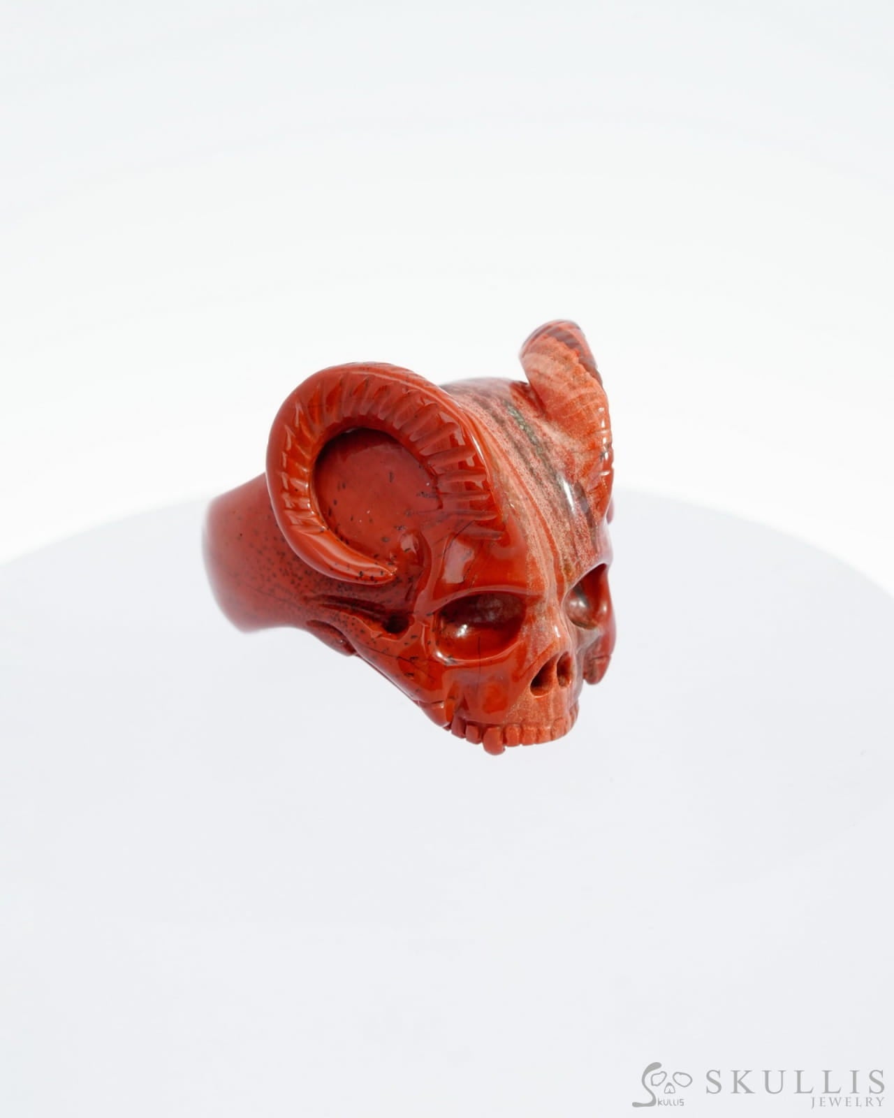 Gem Skull Ring Of Red Jasper Carved Totally Us Size 10 - 9500127 Rings