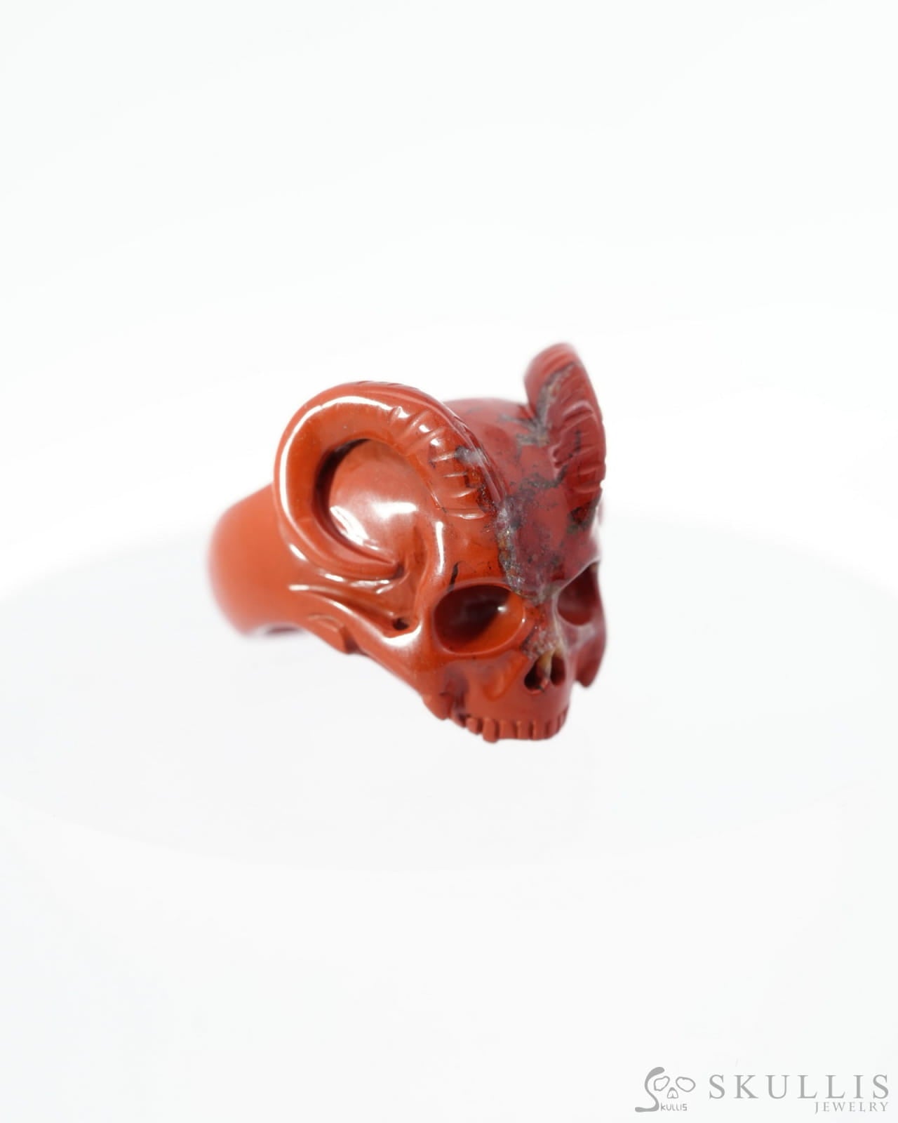 Gem Skull Ring Of Red Jasper Carved Totally Us Size 12 - 0500021 Rings