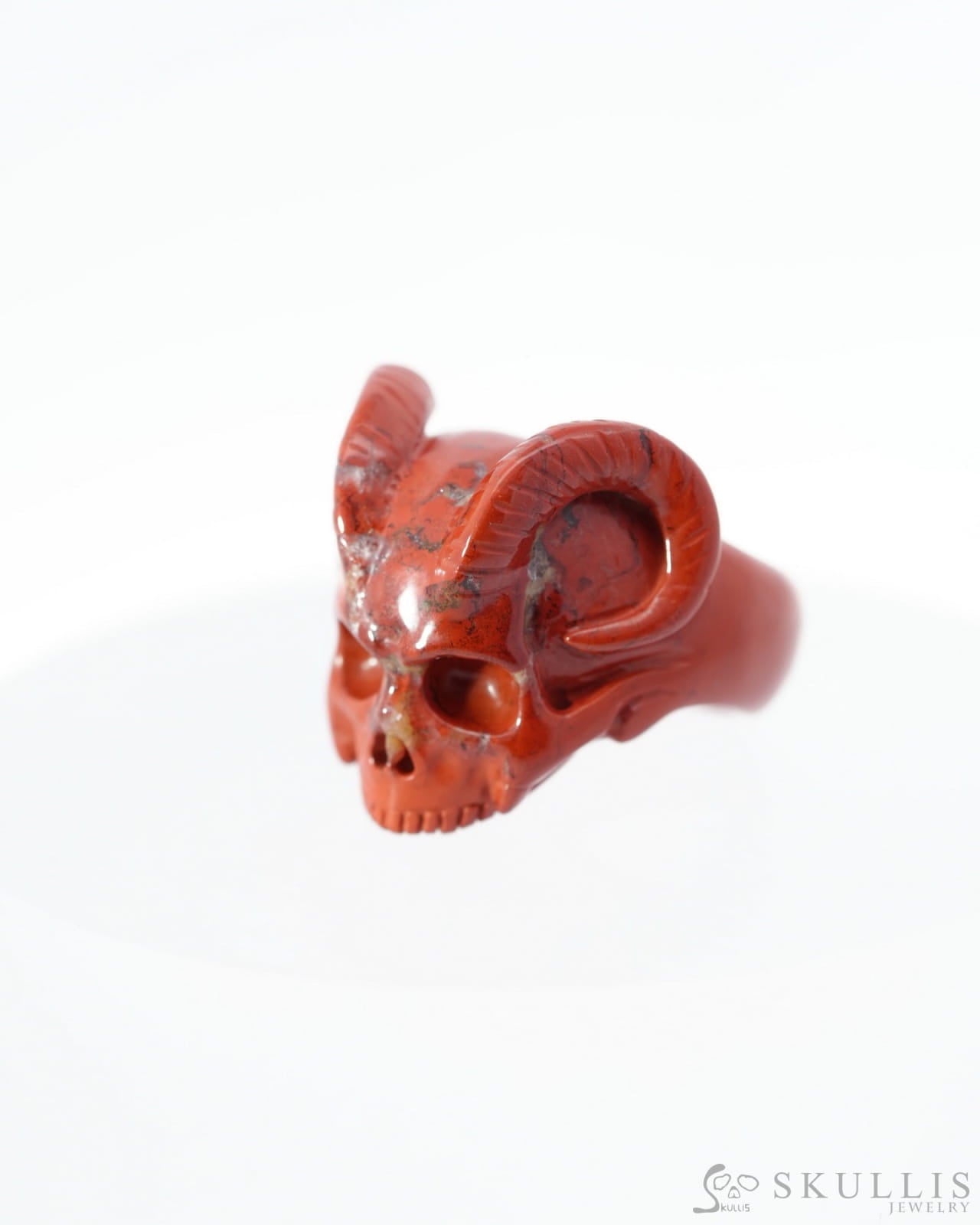 Gem Skull Ring Of Red Jasper Carved Totally Us Size 12 - 0500021 Rings