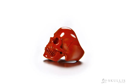 Gem Skull Ring Of Solid Red Jasper Carved Skull Skull Rings