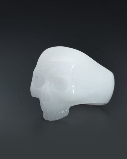 Gem Skull Ring Of White Jade Carved Totally Us Size 10 - 9800139 Rings