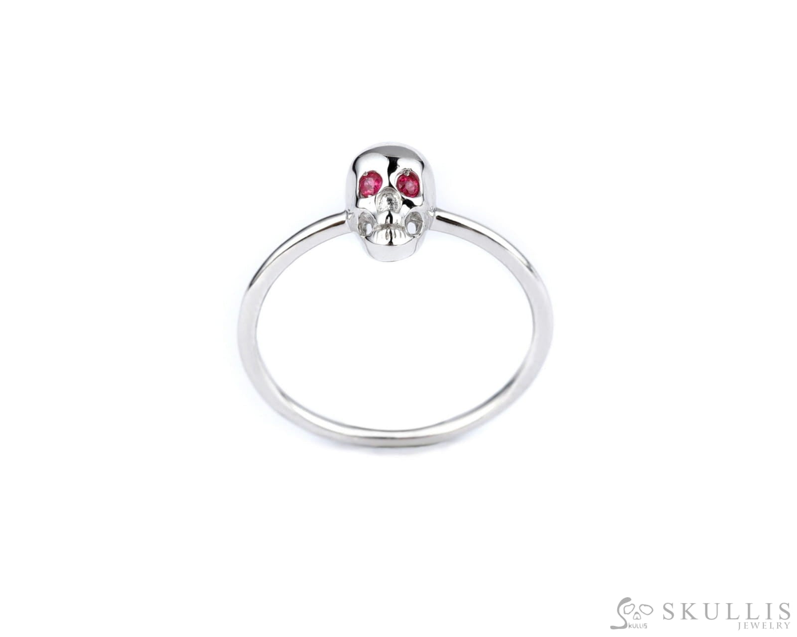 Gem Skull Ring With Ruby Eyes In 925 Sterling Silver 5 Skull Rings