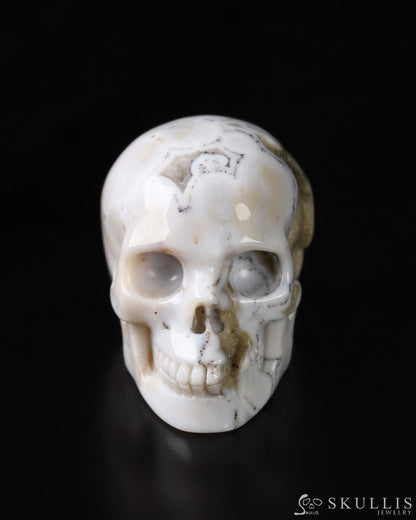 1.4’’ Ocean Jasper Carved Gem Skull Skullis Realistic - 9800019 Tiny Gemstone