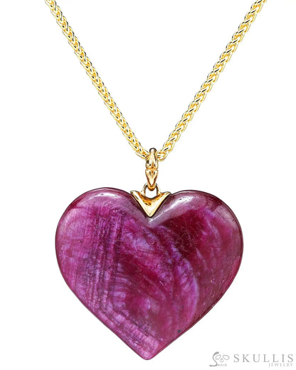 Heart - - - Gem Skull Pendant/Necklace Of Ruby Carved Pendants