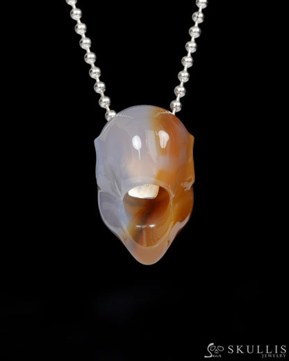 Gem Elf Pendant Necklace of Agate Carved Hollow Elf - 9900258 Skull Pendants