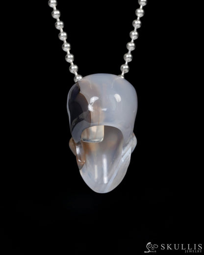 Hollow Essence - Gem Skull Pendant Necklace of Agate Carved Hollow Skull - 9900220 - Skull Pendants