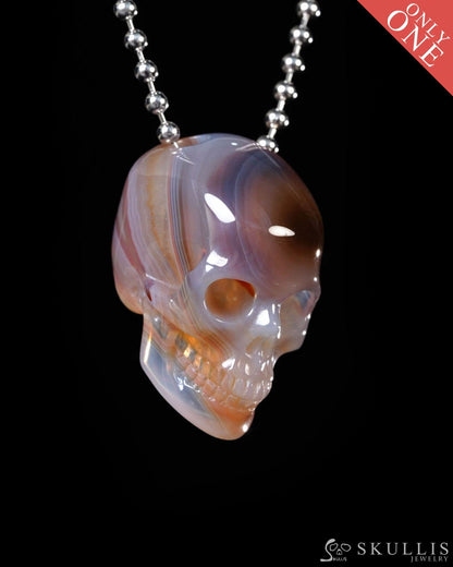 Hollow Essence - Gem Skull Pendant Necklace of Agate Carved Hollow Skull - Y9500445 - Skull Pendants