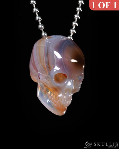 Hollow Essence - Gem Skull Pendant Necklace of Agate Carved Hollow Skull - Y9500445 - Skull Pendants