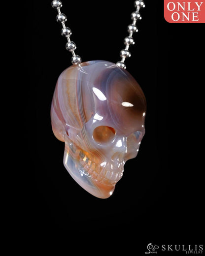 Hollow Essence - Gem Skull Pendant Necklace of Agate Carved Hollow Skull - Y9500445 - Skull Pendants