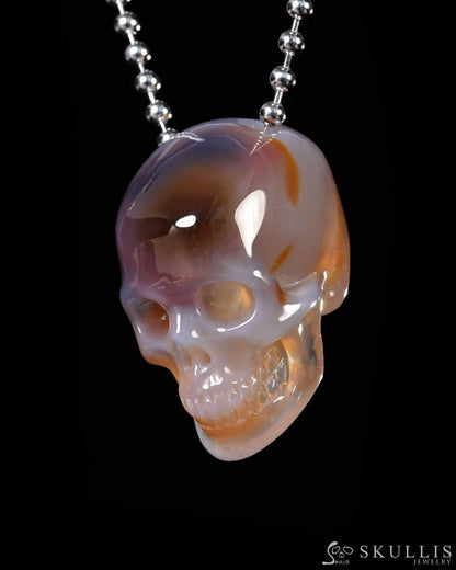 Hollow Essence - Gem Skull Pendant Necklace of Agate Carved Hollow Skull - Y9500445 - Skull Pendants