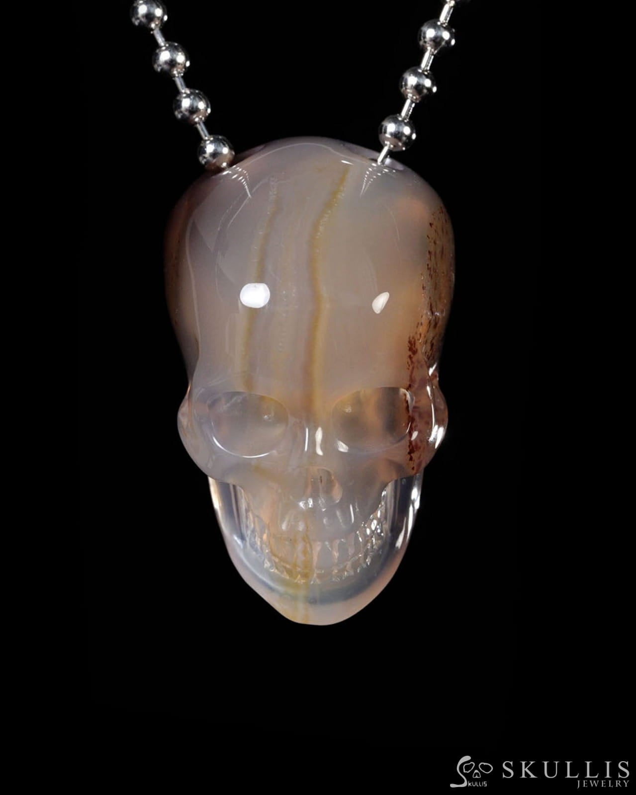 Hollow Essence - Gem Skull Pendant Necklace of Agate Carved Hollow Skull - Y9500446 - Skull Pendants