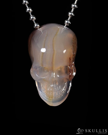 Hollow Essence - Gem Skull Pendant Necklace of Agate Carved Hollow Skull - Y9500446 - Skull Pendants