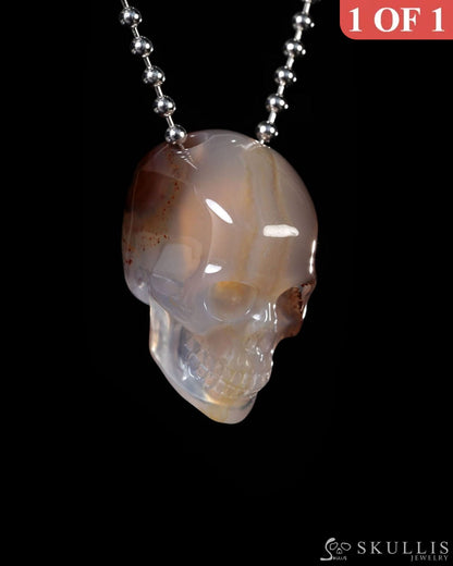 Hollow Essence - Gem Skull Pendant Necklace of Agate Carved Hollow Skull - Y9500446 - Skull Pendants