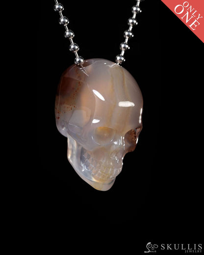 Hollow Essence - Gem Skull Pendant Necklace of Agate Carved Hollow Skull - Y9500446 - Skull Pendants